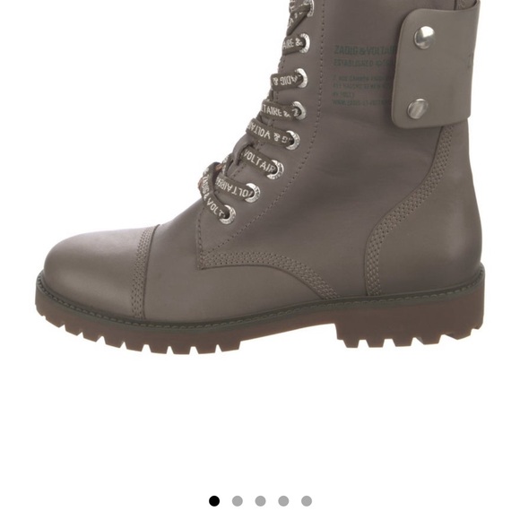 Zadig & Voltaire grey combat boots size 40 - Picture 3 of 3